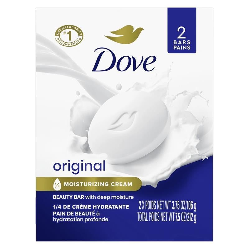 Beauty Bar Soap for Women Original with 1/4 Moisturizing Cream All Skin, 3.75 Oz
