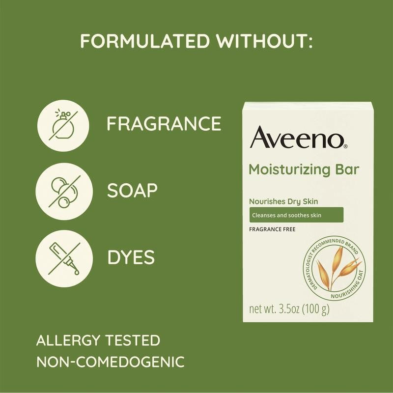 Daily Moisturizing Facial Cleanser Bar, Face Wash for Dry Skin, 3.5 Oz, 3 Pack
