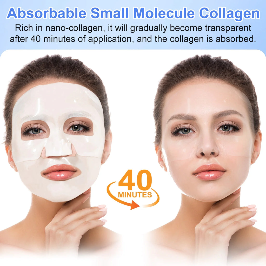 6 Pcs Collagen Deep Hydration Mask,Anti-Aging Hydrating Sleeping Mask for Moisturize, Firm & Enhance Skin Vitality