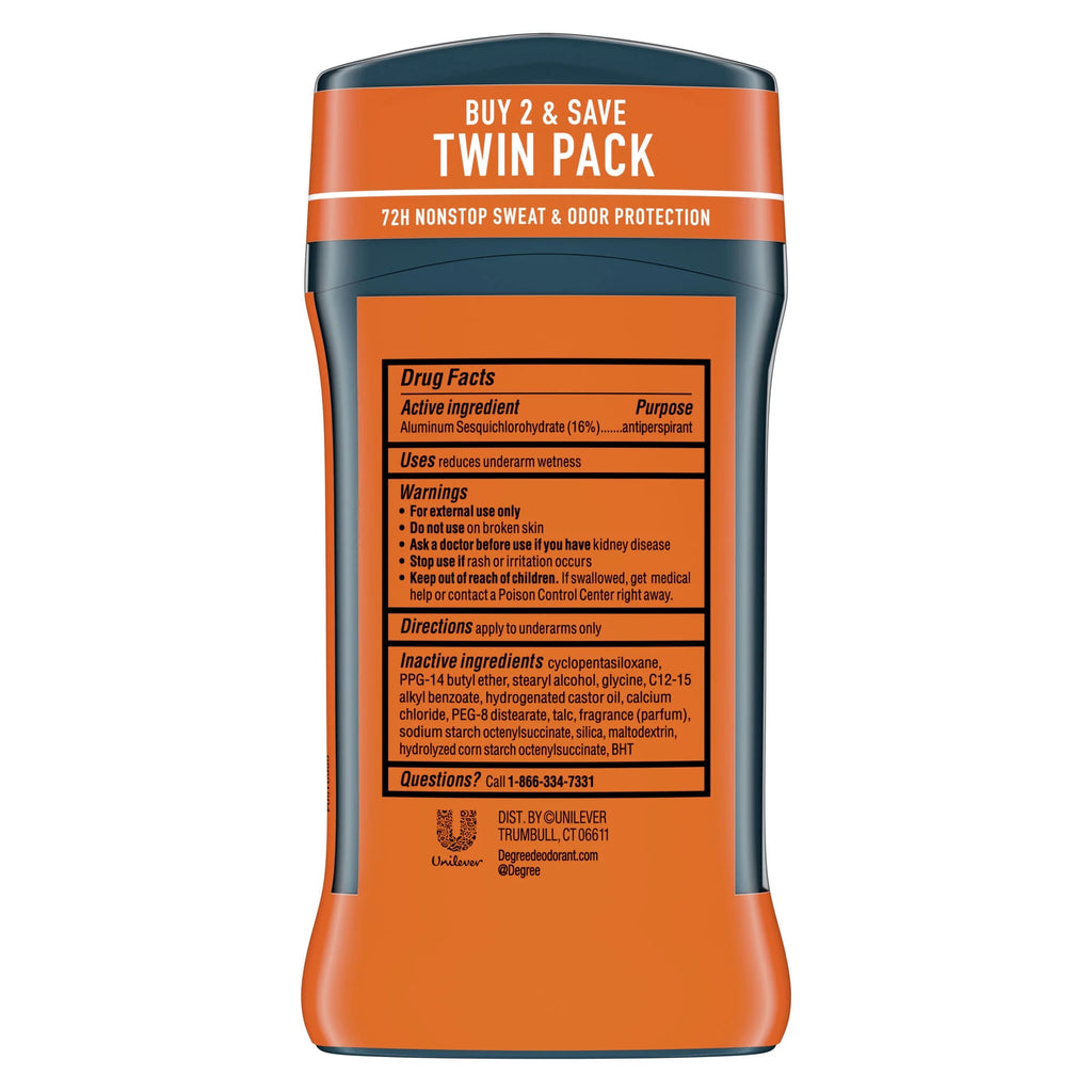 Advanced Long Lasting Antiperspirant Deodorant Stick Twin Pack, Adventure, 2.7 Oz
