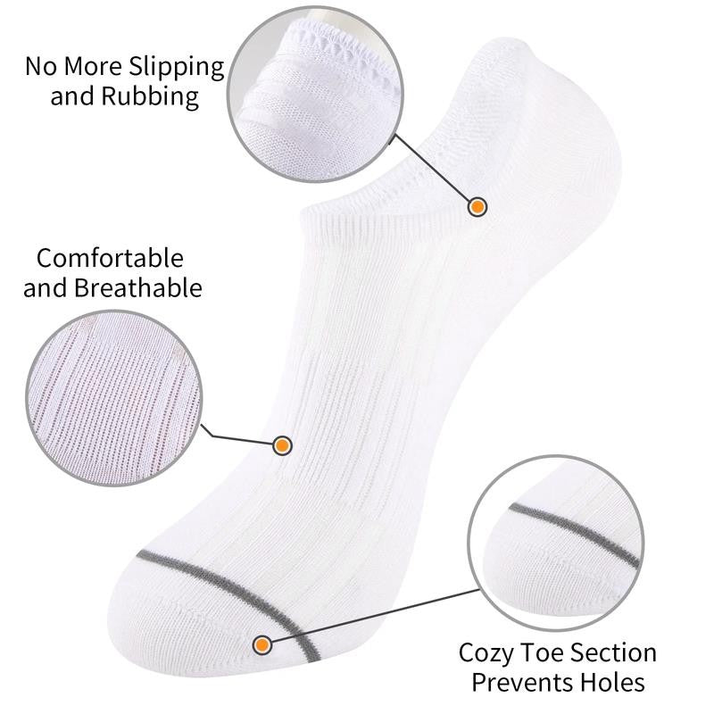 15 Pairs Mens Cotton No Show Socks with Non Slip Grip Casual Walking Socks for M