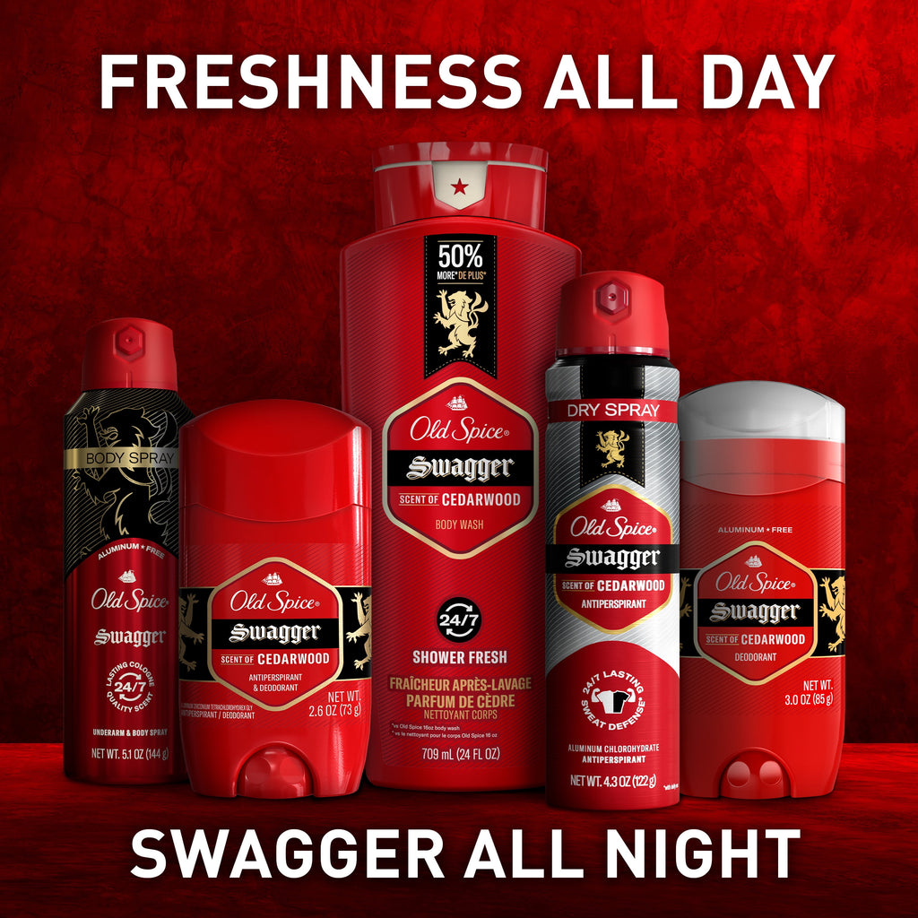 Aluminum Free Deodorant for Men, Invisible Solid Stick, Swagger, 3.0 Oz