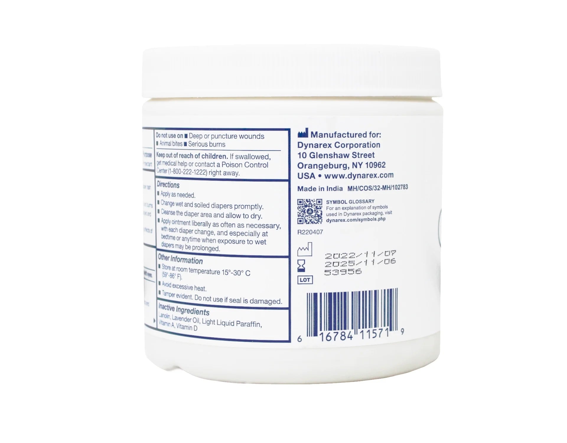 Dynarex Vitamins a and D Ointment for Skin Irritation 15 Oz Jar 2 Ct | Diaper Rash Cream | Baby Cream | Healing Ointment | a and D Ointment for Adults | Tattoo Healing Ointment | Rash Cream for Adults