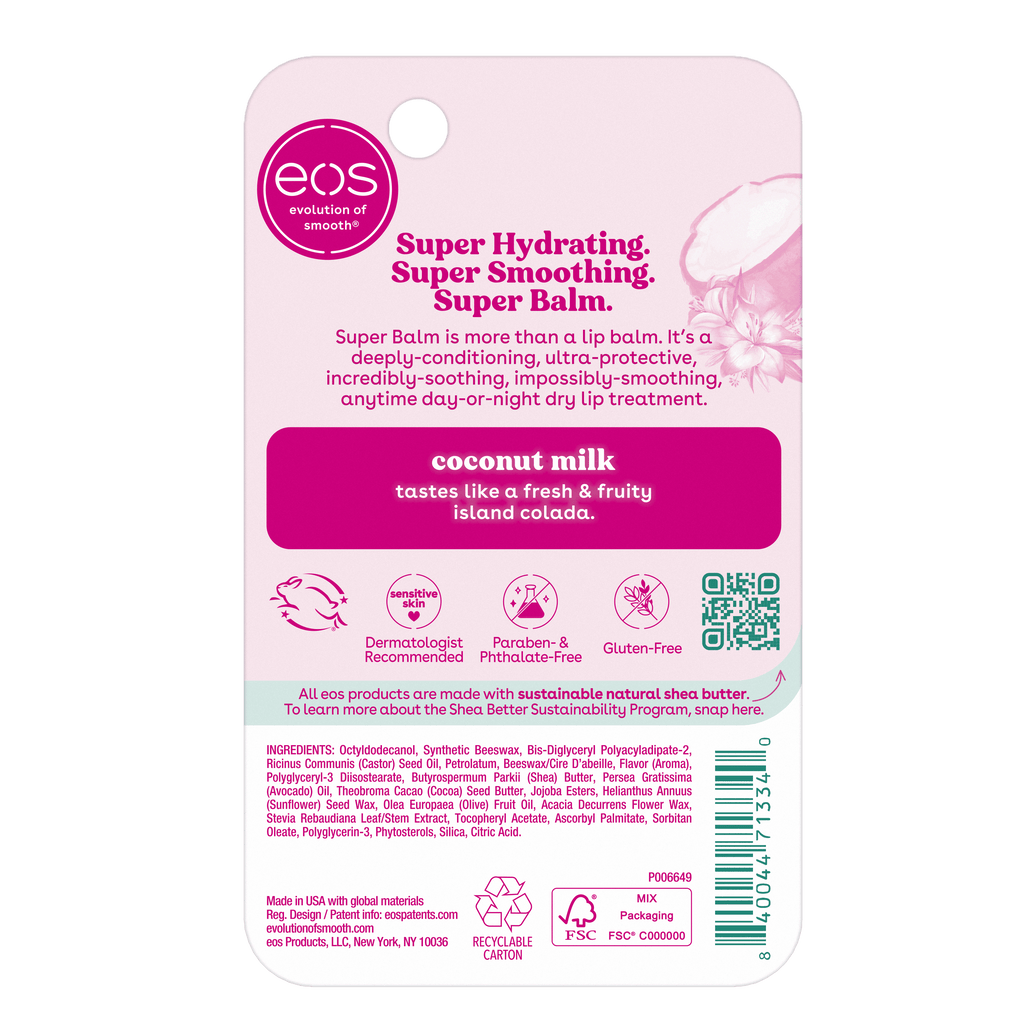 24H Moisture Super Balm- Coconut Milk, Lip Sleeping Mask, 0.35 Fl Oz (1 Pack)