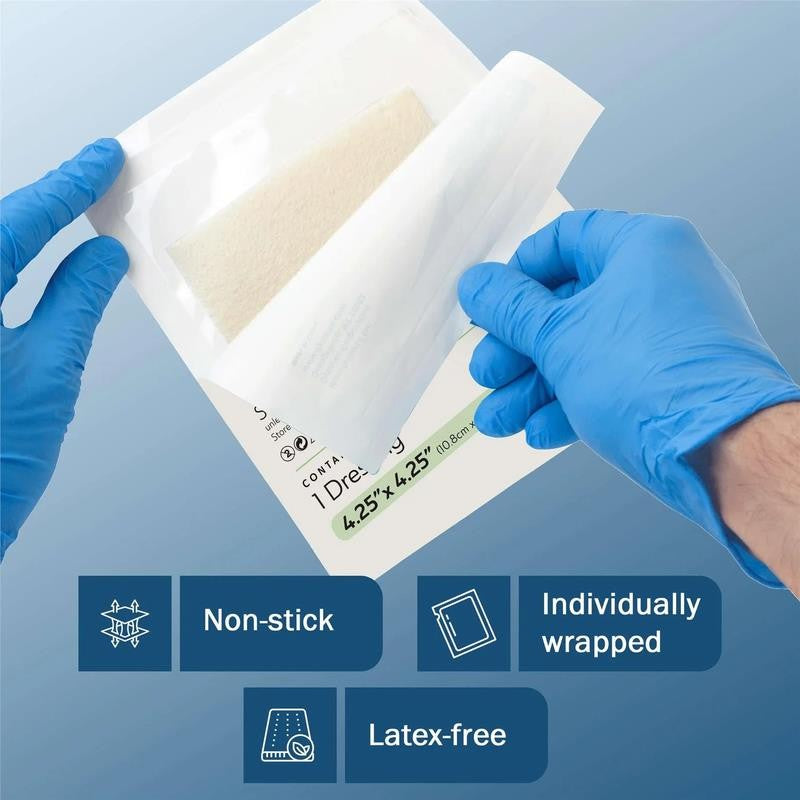 Calcium Alginate Wound Dressing 2" X 2" - 10 Ct. Individually Wrapped, Non Stick