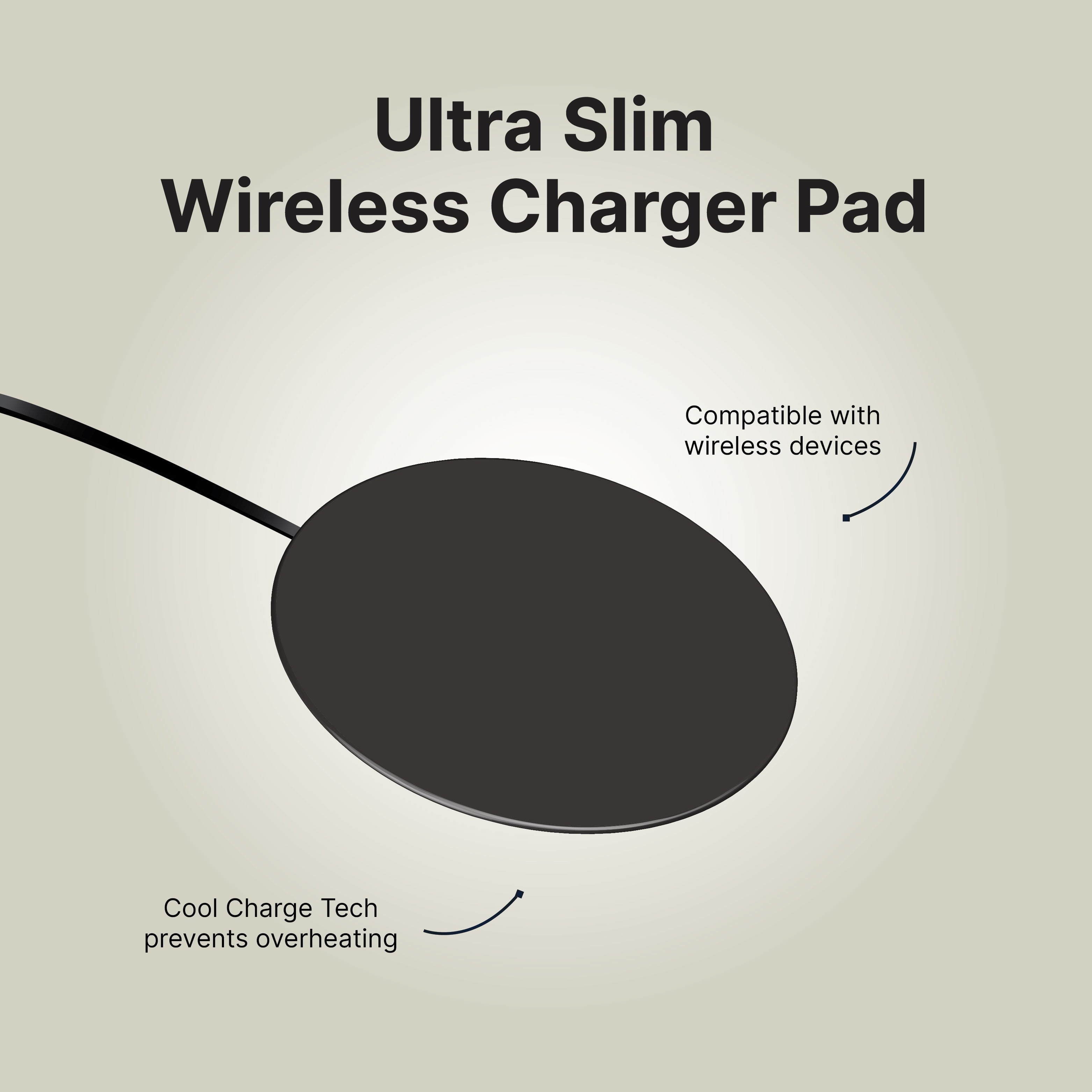 IJS Fast Wireless Phone Charger for Qi Enabled Devices - Ultra Slim Universal round Charging Pad Compatible with Multiple Mobiles - Black