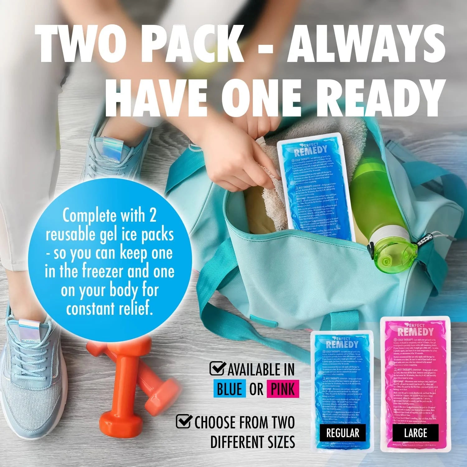 Gel Ice Packs for Injuries Reusable Hot Pack & Cold Pack Compress for Injury, Pa