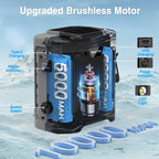 8000Mah Portable Waist Fan Clip with LED Display & SOS Flashlight, 5-Speed Hands