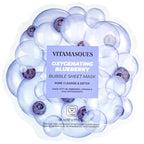 Blueberry Oxygenating Bubble Face Mask, Pore Cleanse and Detox, One Sheet Mask