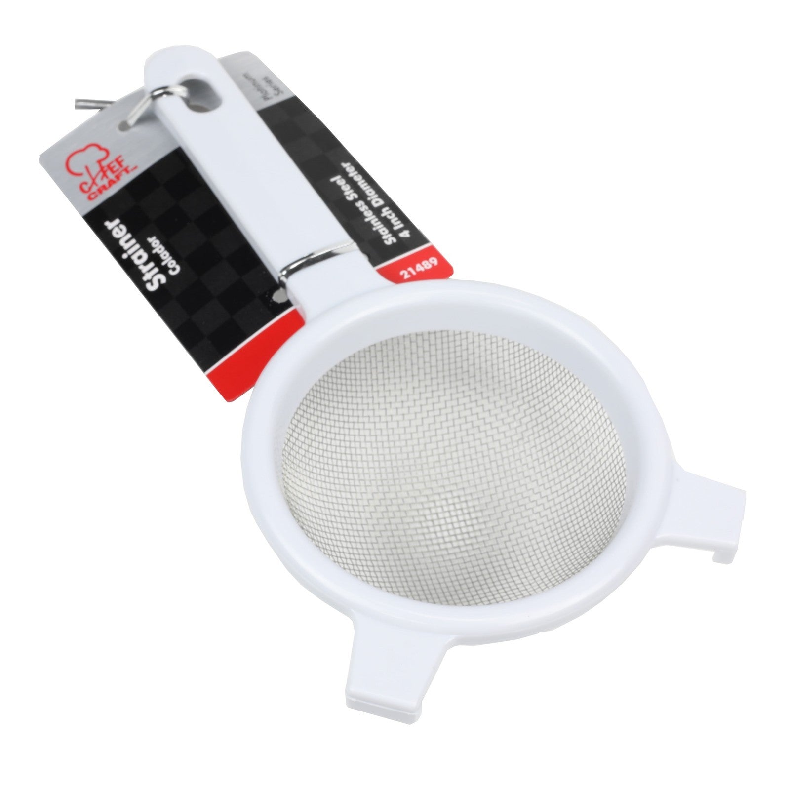 Classic Stainless Steel Mesh Strainer, 4 Inches in Diameter, White