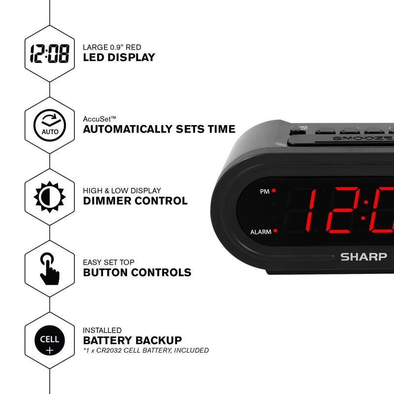 Digital Alarm with Accuset - Automatic Smart Clock, Never Needs Setting - Great