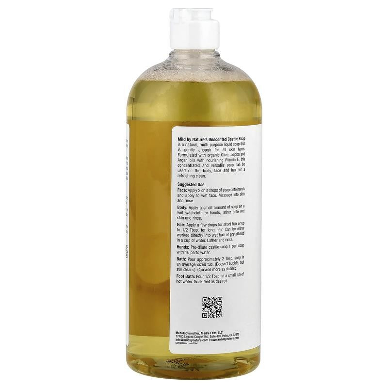 Castile Soap, Unscented , 34 Fl Oz (1,005 Ml)