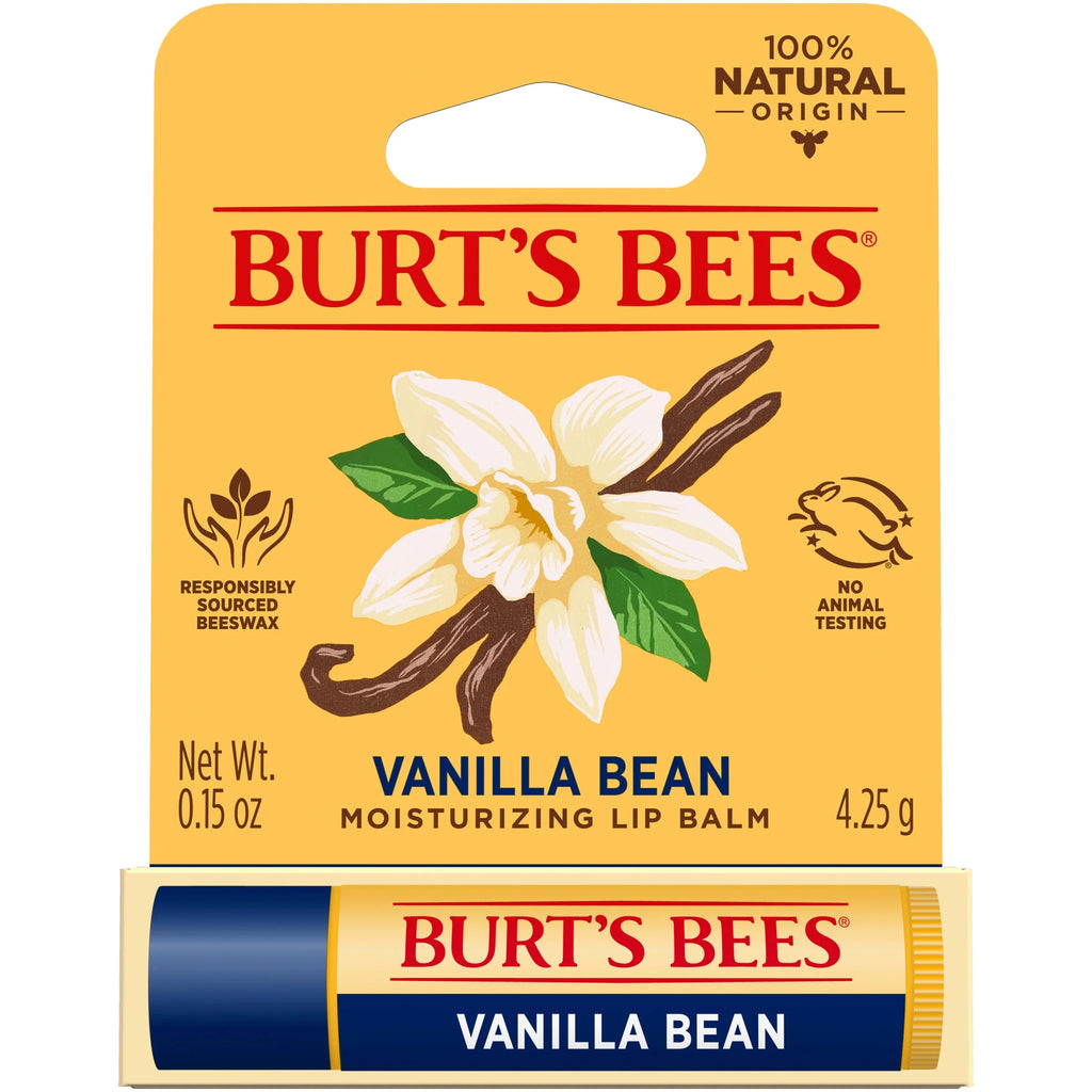 Burt'S Bees 100% Origin Natural Moisturizing Lip Balm with Beeswax, Vanilla Bean, 1 Tube