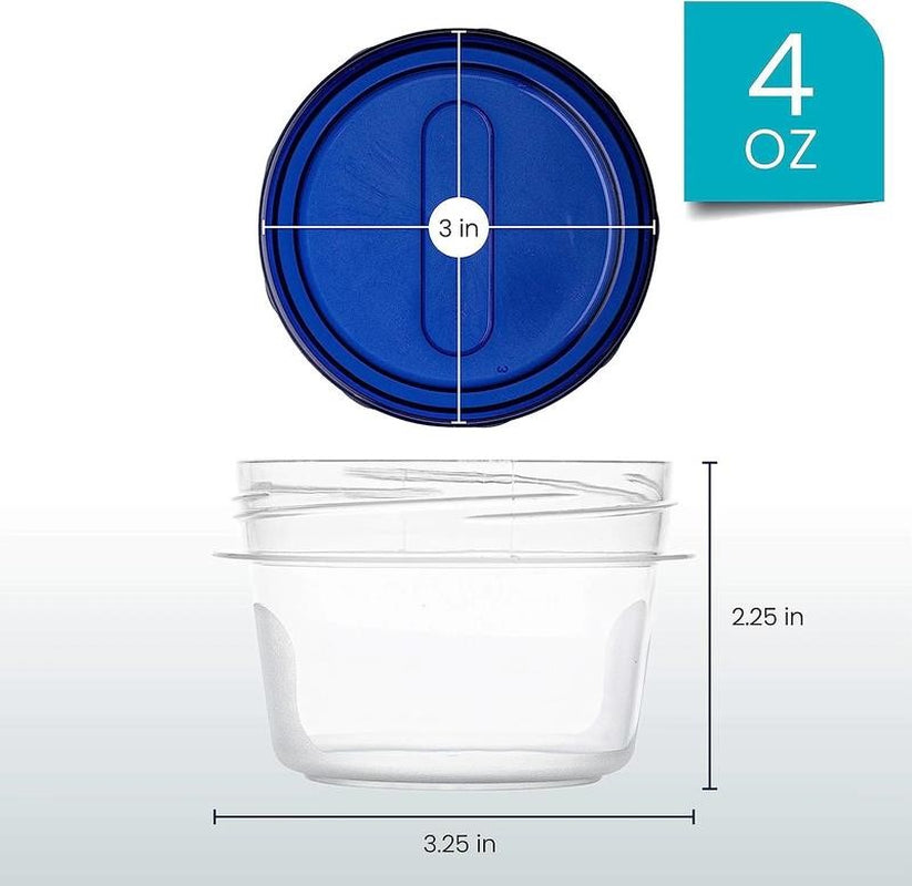 Blue Plastic Bpa-Free Food Storage Containers (6 Count)