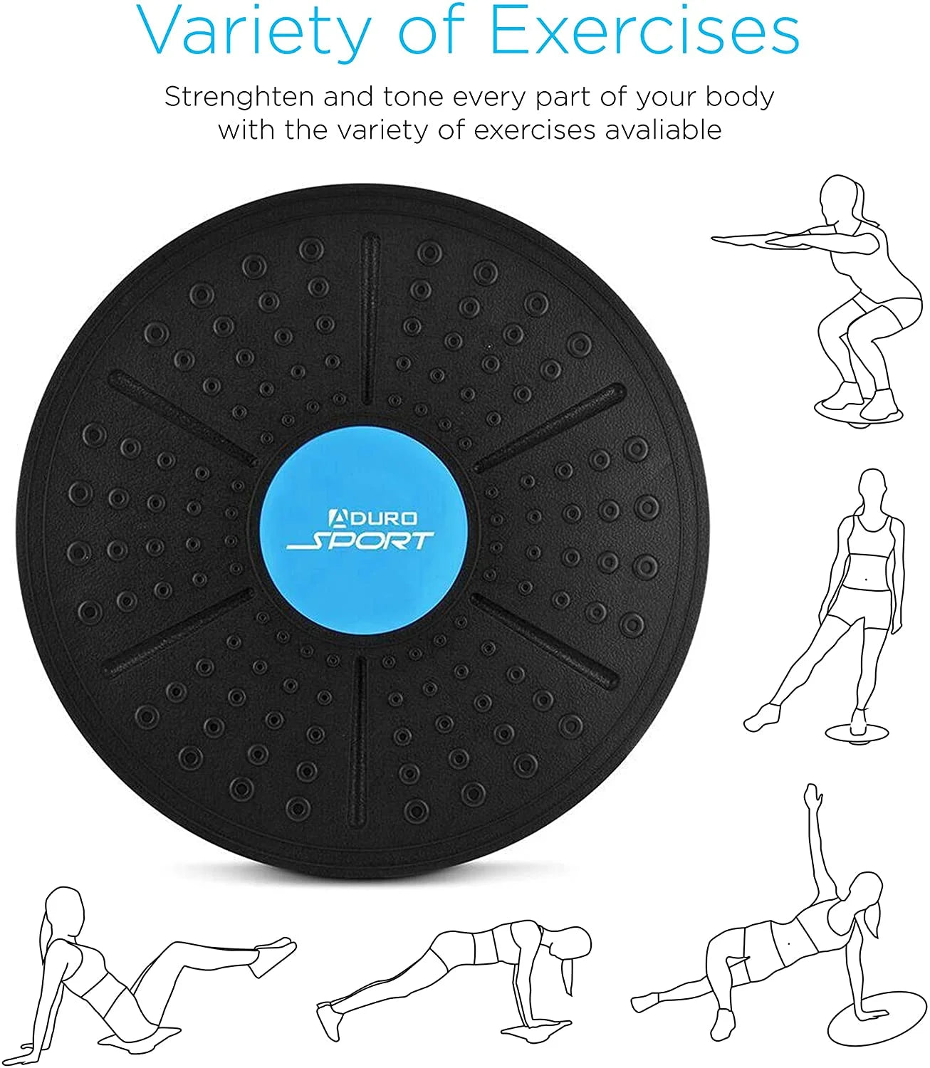 14'' Balance Board Wobble Fitness Fit Exercise Tilt Stability Balancer Balancing
