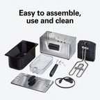 8 Cup Deep Fryer, Family-Size Food Capacity Cooks up to 6 Cups of Food, 1500 Wat