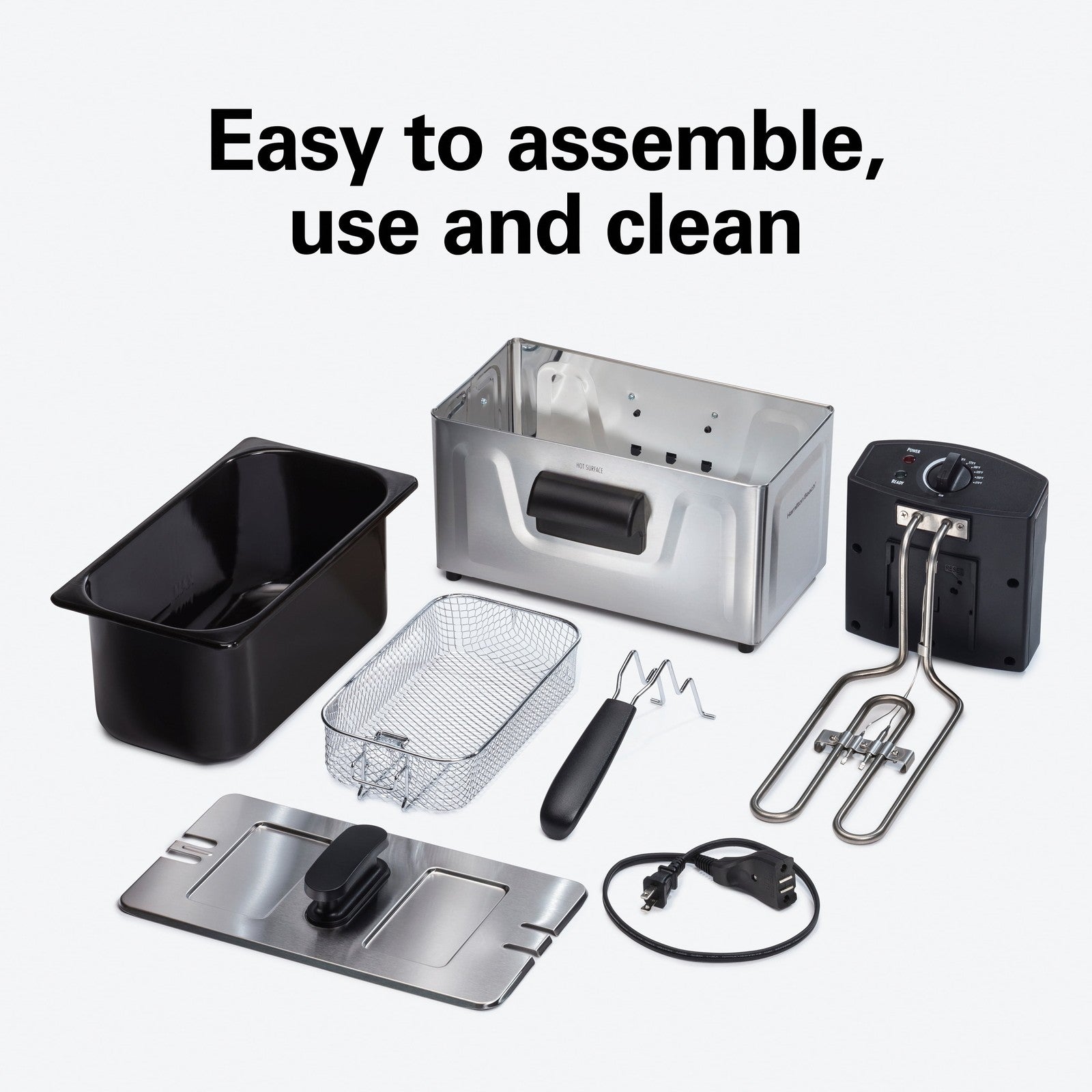 8 Cup Deep Fryer, Family-Size Food Capacity Cooks up to 6 Cups of Food, 1500 Wat