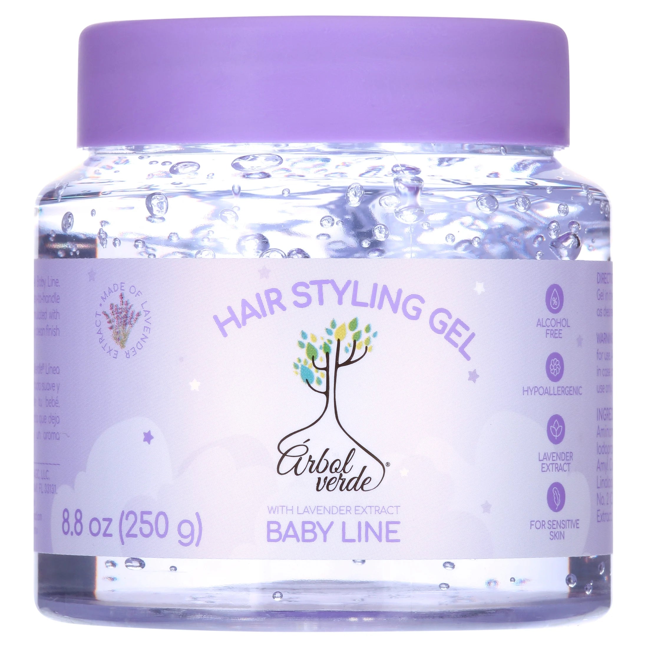 Arbol Verde Natural Hair Styling Gel, Lavender, 8.8 Oz