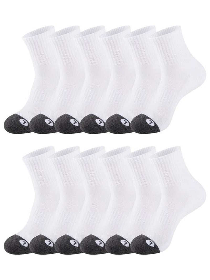 12 Pack Mens Ankle Socks Low Cut Cushioned Athletic Performance Breathable Socks