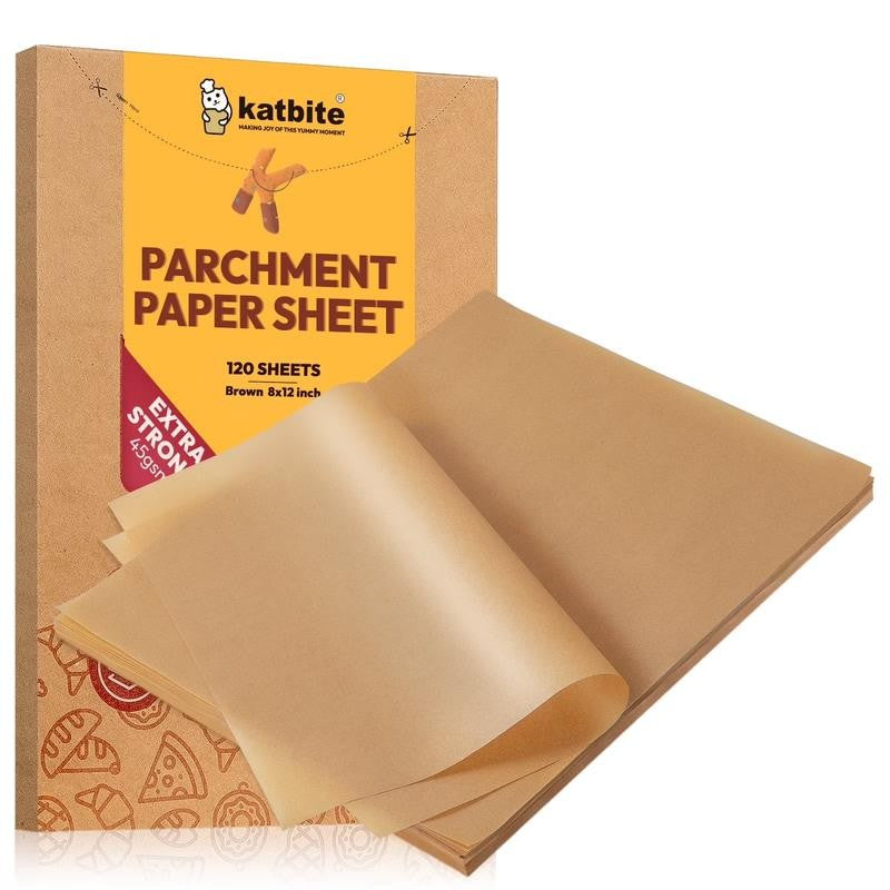 120Pcs 8X12 Inches Heavy Duty Parchment Paper Sheets for Baking