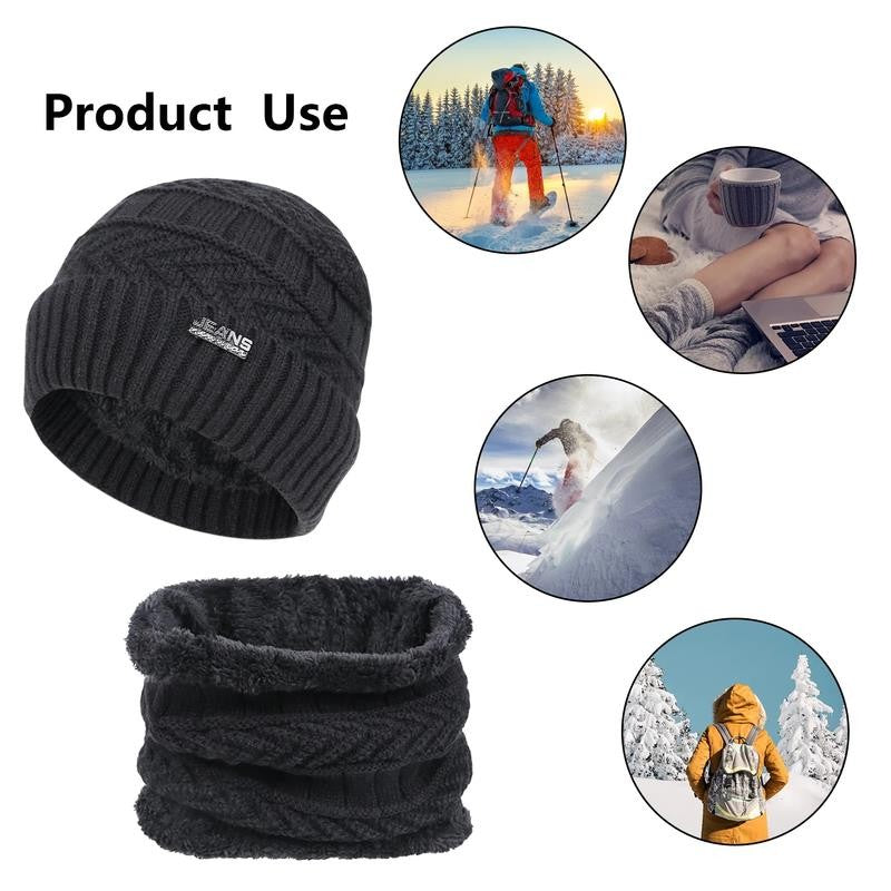 5 Pcs Winter Beanie Hat Scarf Touchscreen Gloves Set with Wool Socks for Men Wom