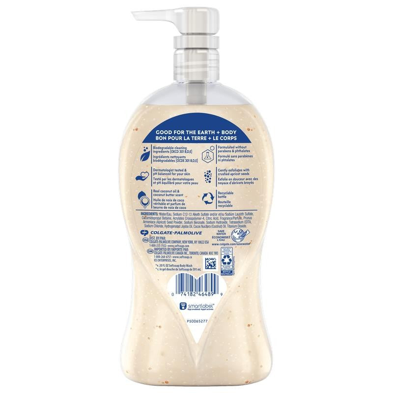 Exfoliating Body Wash, All Skin Types, Coconut Butter, 32 Fl Oz Bottle
