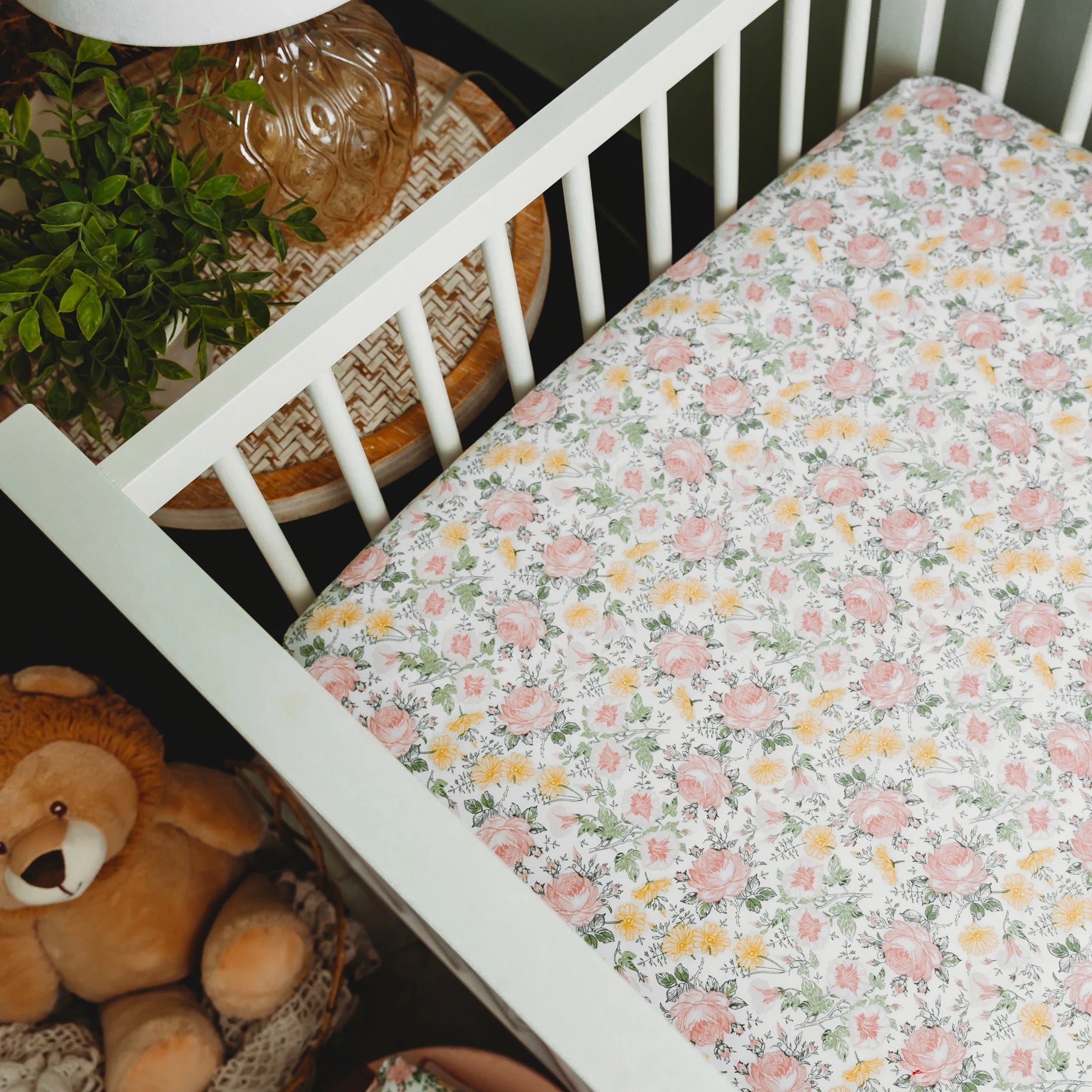 Parent'S Choice 100% Cotton Fitted Crib Sheets for Baby Girls, Pink Floral, 2-Pack, Crib Bed