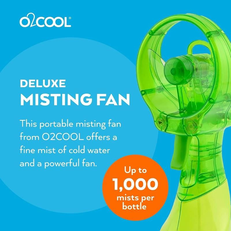 3.5 Inch Battery Powered Misting Fan for Personal Cooling - Green