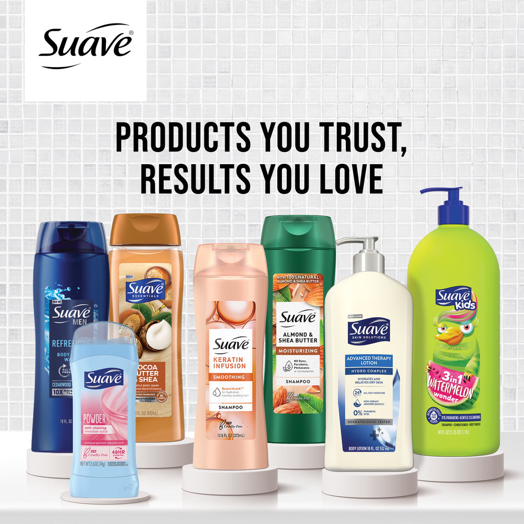 Suave 2-In-1 Shampoo & Conditioner, Moisturizing Vitamin B5 Infusion for Dry Hair, 28 Fl Oz