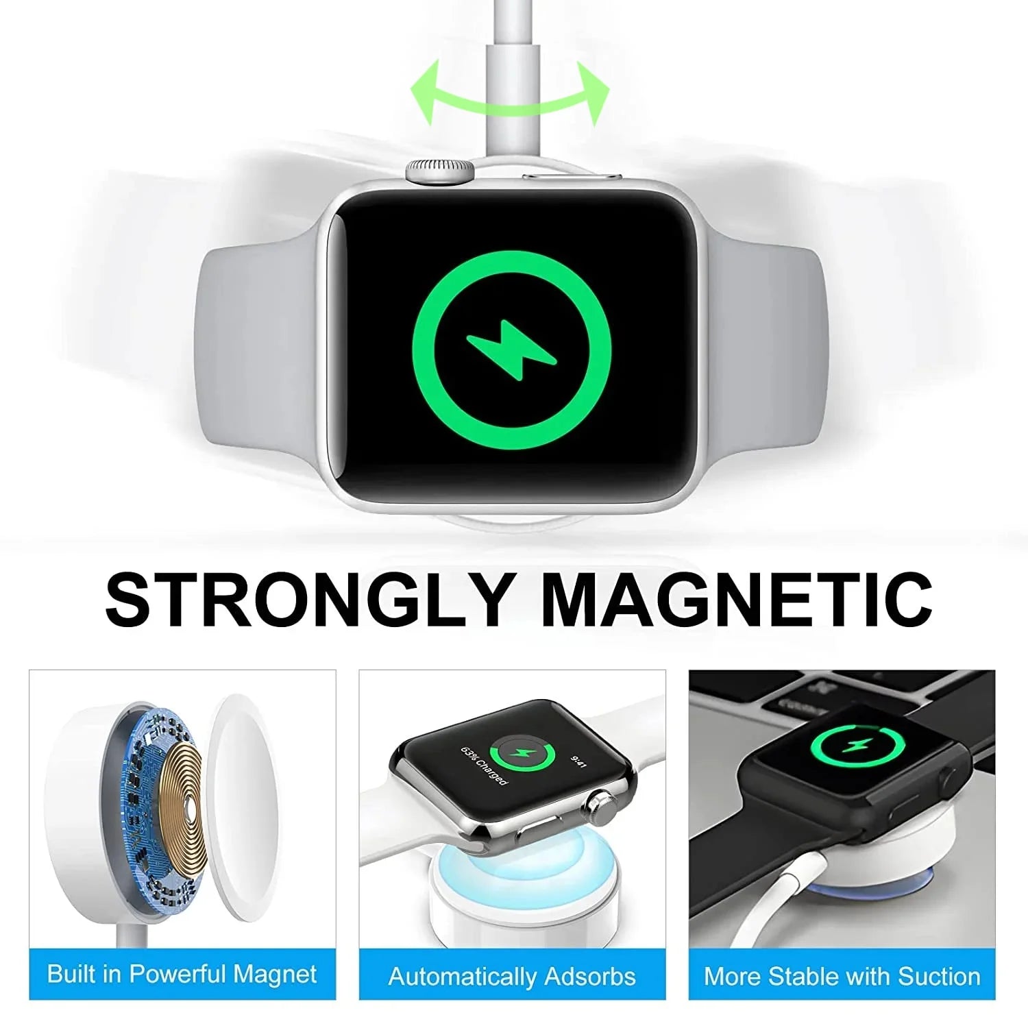 Watch Charger Charging Cable for Apple Watch, Portable Magnetic Wireless Watch Charging Cable Compitable with Apple Watch Series