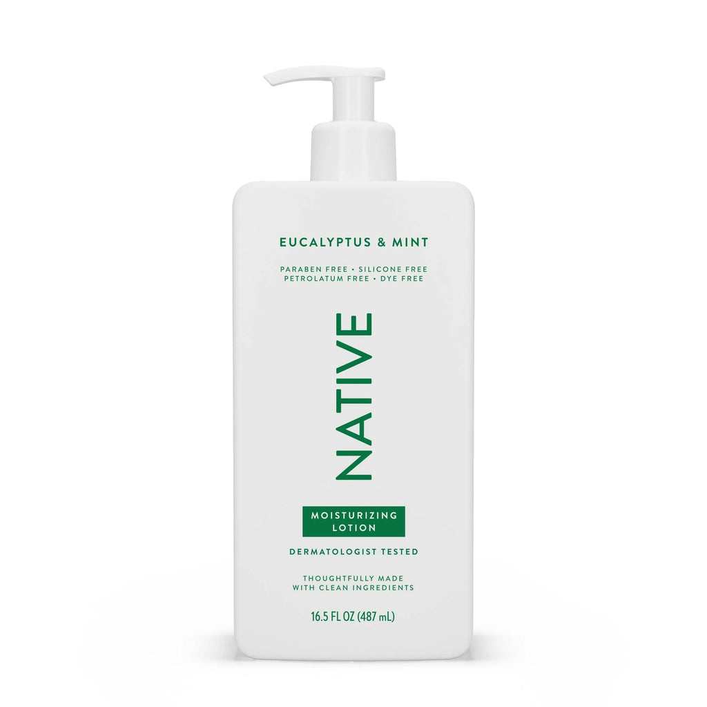 Native Moisturizing Hand & Body Lotion, Eucalyptus & Mint, Paraben Free, for Women and Men, 16.5 Fl Oz