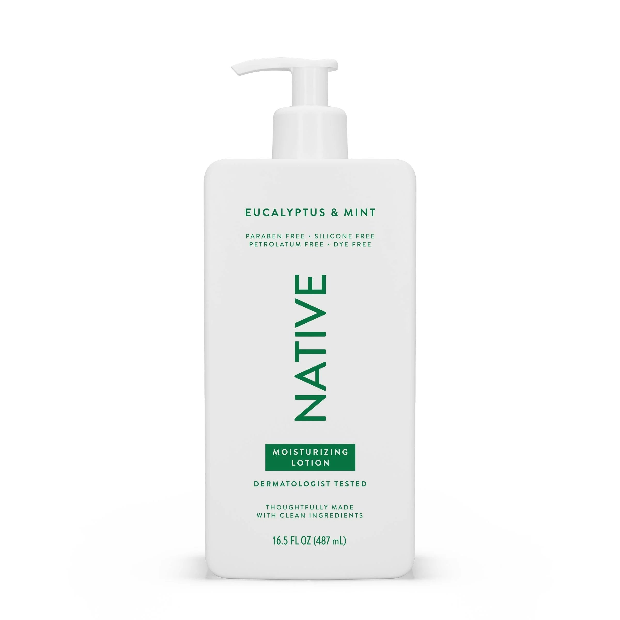 Native Moisturizing Hand & Body Lotion, Eucalyptus & Mint, Paraben Free, for Women and Men, 16.5 Fl Oz