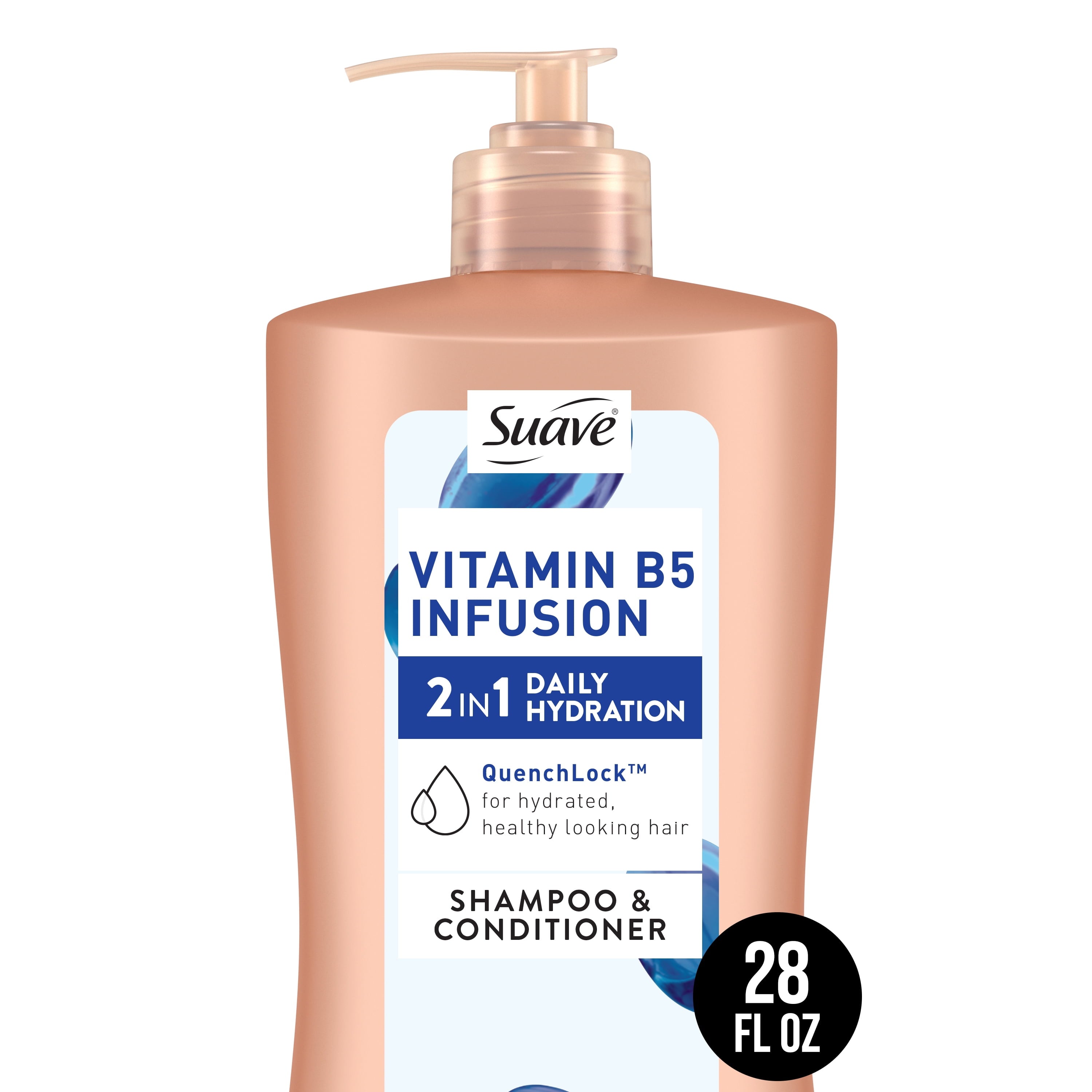 2-In-1 Shampoo & Conditioner, Moisturizing Vitamin B5 Infusion for Dry Hair, 28 Fl Oz