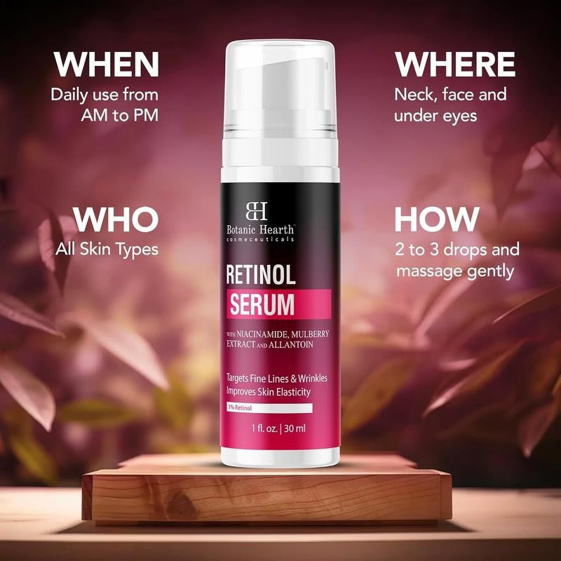 1% Retinol Serum for Face with Niacinamide, Allantoin & Mulberry Extracts | Pore