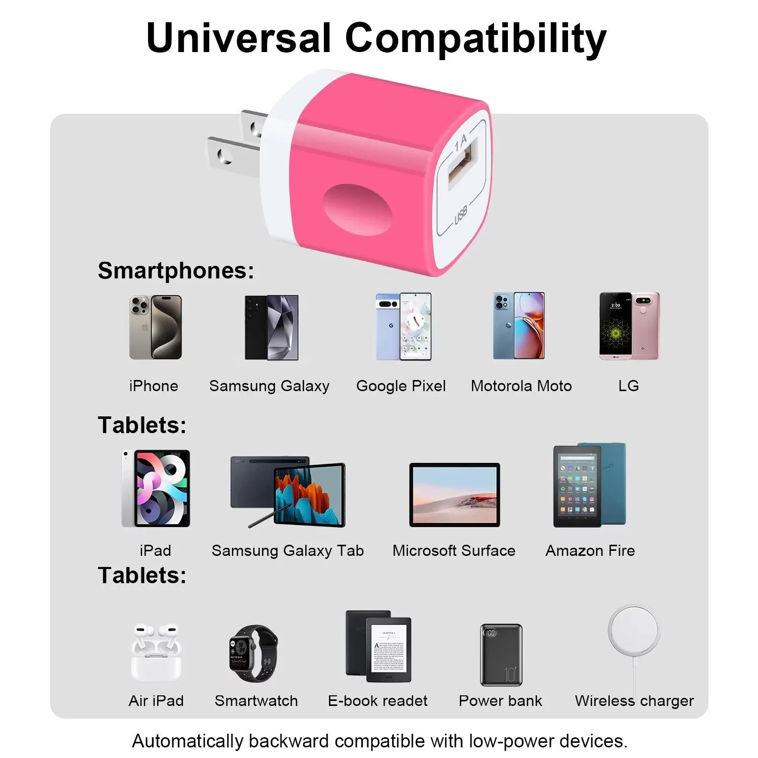 Charging Block,Type C Charger Block Fast Charging Hopepow 4PCS 1A/5V Usb Wall Charger Block Adapter Plug with 4PCS Type C Charging Cables 6Ft USB C Cable High Speed Android Charger Phone Cords Type C