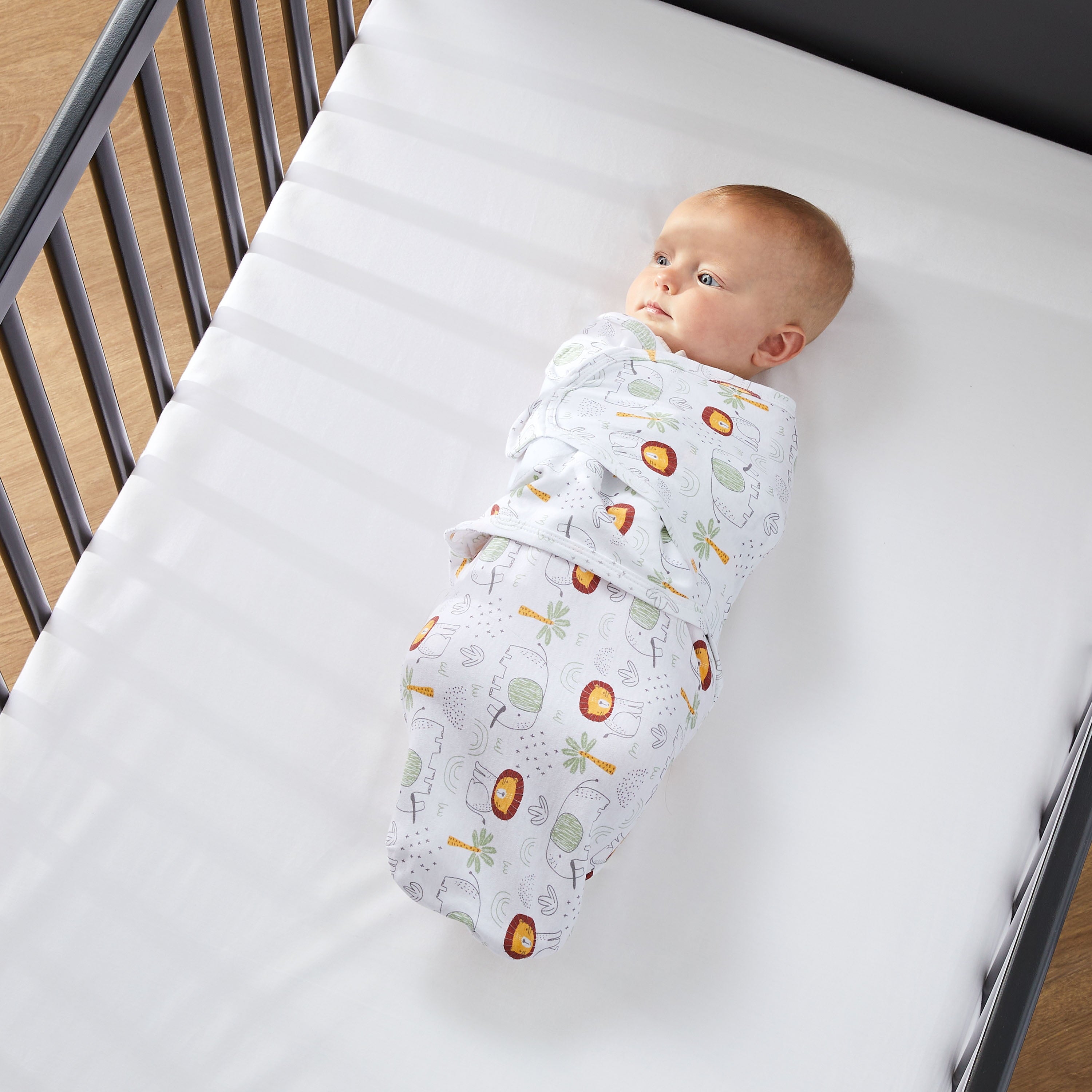Parent'S Choice 100% Cotton 3-Pack Adjustable Baby Wrap Swaddles for Boys or Girls, Jungle Print, 22" X 27"