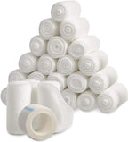 2" X 4 Yd Gauze Bandage Rolls with Medical Tape, Rolled Gauze Wrap - White Gauze