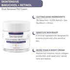 Bakuchiol + Retinol Dual Renewal PM Cream Unscented Facial Moisturizer Cream 1.6