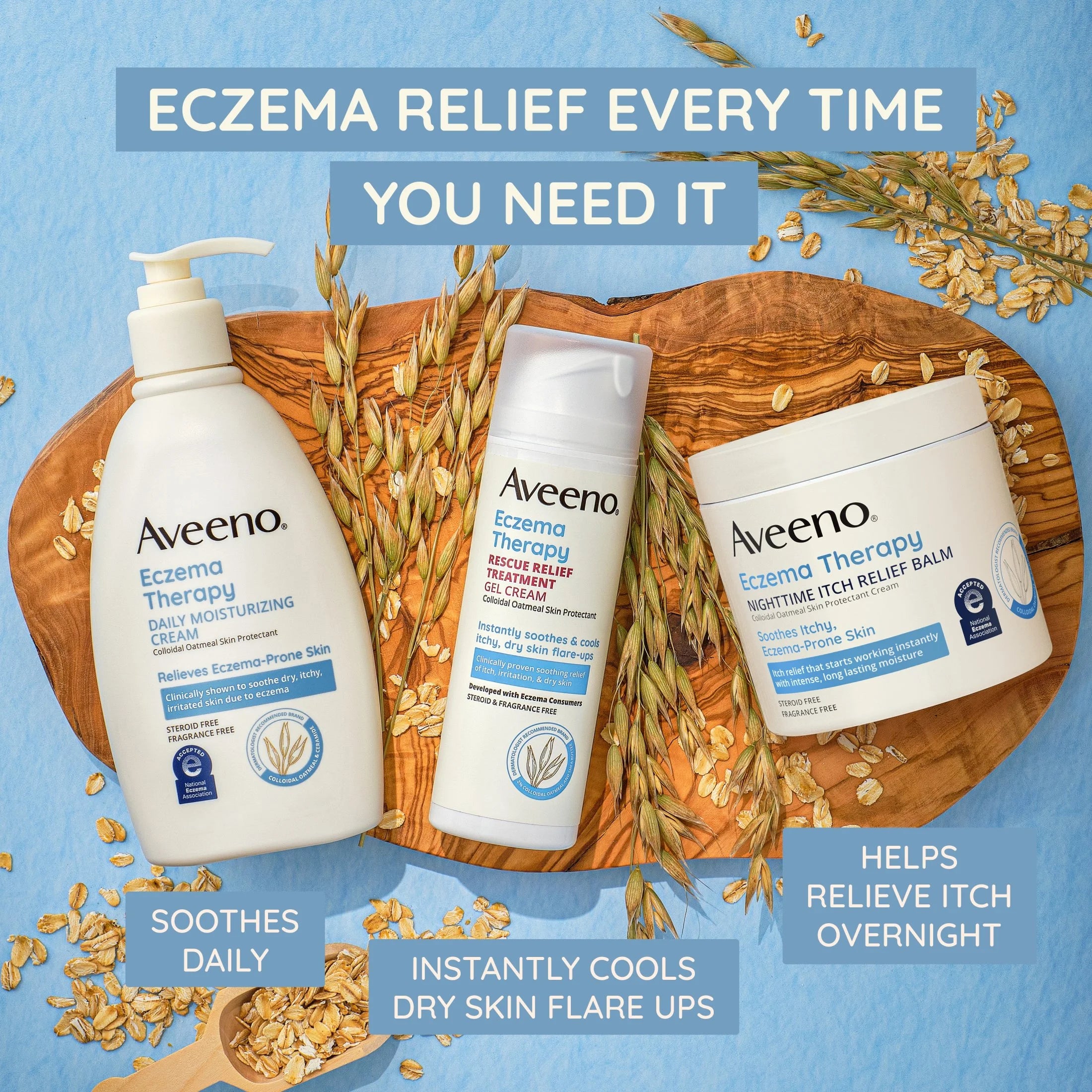 Aveeno Eczema Therapy Nighttime Itch Relief Balm, Fragrance-Free Eczema Cream, 11 Oz