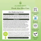 Aloderma Skin Brightening Serum with 65% Organic Aloe Vera - Face Serum with Niacinamide, Vitamin C and Alpha-Arbutin for Glowing Skin - Aloe Vera Face Glow Serum - Refine Skin Texture and Tone