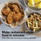8 Cup Deep Fryer, Family-Size Food Capacity Cooks up to 6 Cups of Food, 1500 Wat