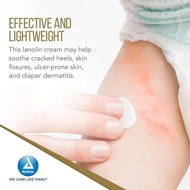 Dynarex Lanashield Skin Protectant Cream Scented Diaper Rash Cream, 4 Oz, 1 Count
