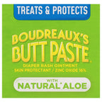 Boudreaux'S Butt Paste with Natural* Aloe Diaper Rash Cream, Ointment for Infant, 4 Oz Tube