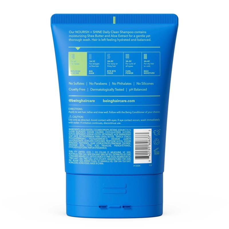 Being NOURISH + SHINE Daily Clean Shampoo with Shea Butter and Aloe Extract, 12