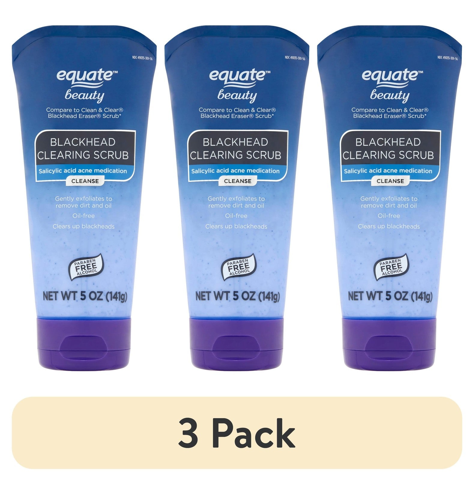 (3 Pack) Blackhead Clearing Scrub with 2% Salicylic Acid for Acne Care, 5 Oz, C