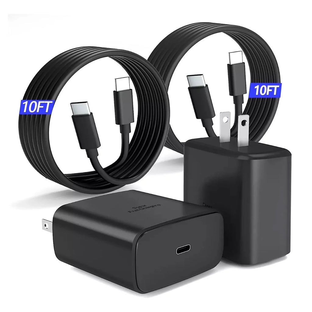 Super Fast Charger Type C 2Pack 45W USB C Fast Charging Block Wall Charger with 2*10FT Android Phone Charger Cable Compatible with Samsung Galaxy S25/S24/S23 /S22/S21/S20