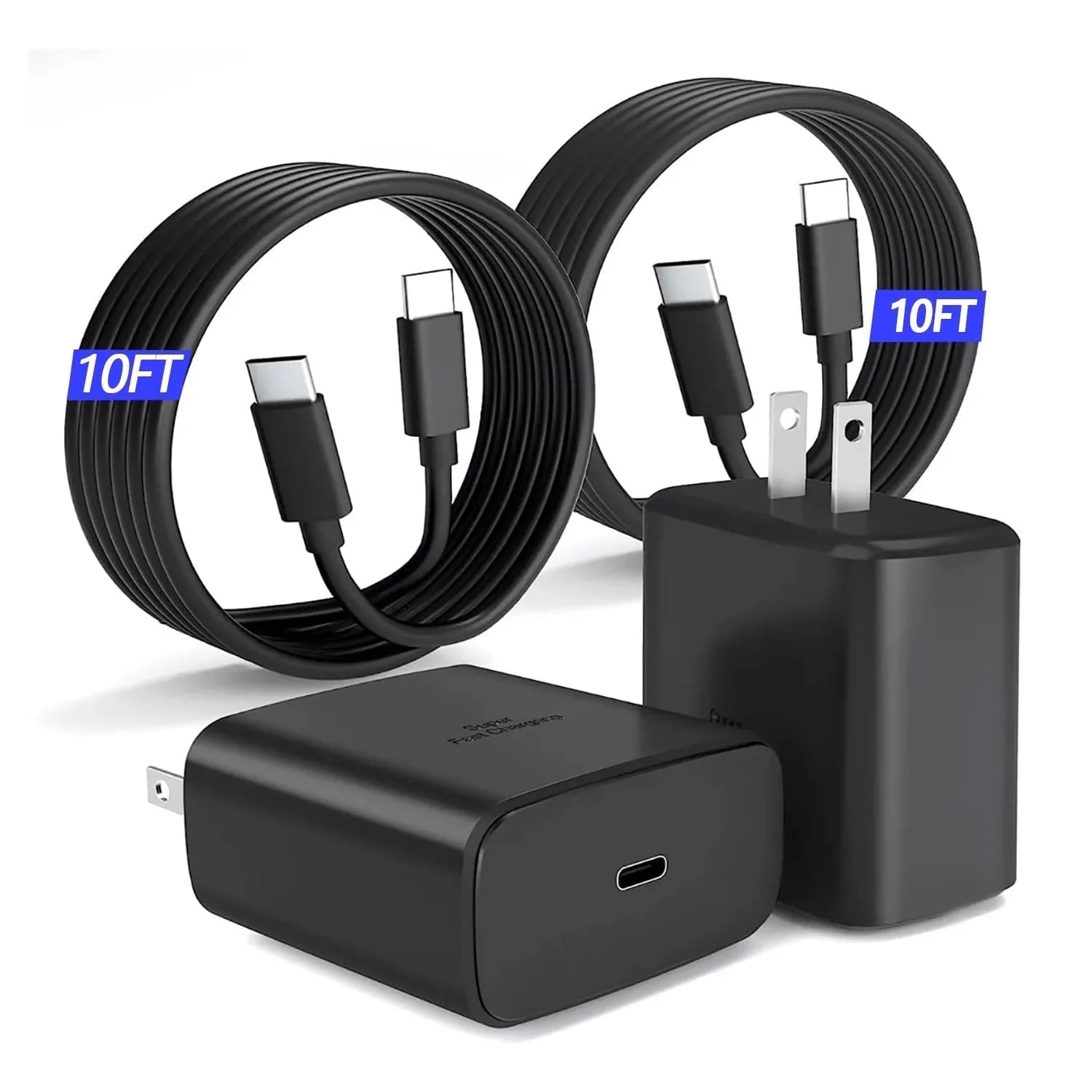 Super Fast Charger Type C 2Pack 45W USB C Fast Charging Block Wall Charger with 2*10FT Android Phone Charger Cable Compatible with Samsung Galaxy S25/S24/S23 /S22/S21/S20