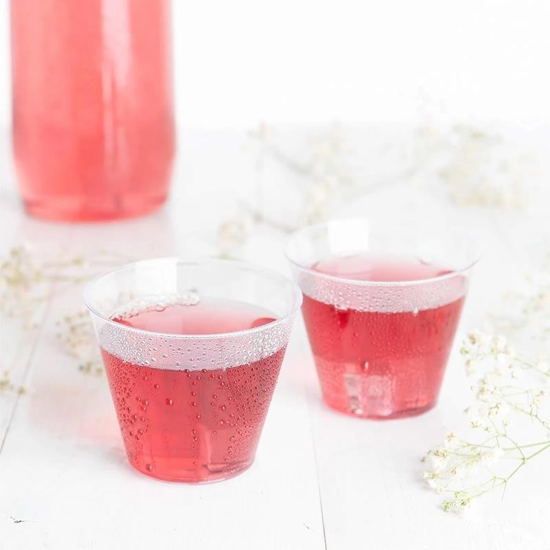 9 Oz Disposable Cups Plastic Tumblers Party Cups Clear, 100-Pack