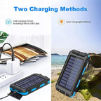 20000Mah Solar Charger for Cell Phone Iphone, Portable Solar Power Bank with Dua