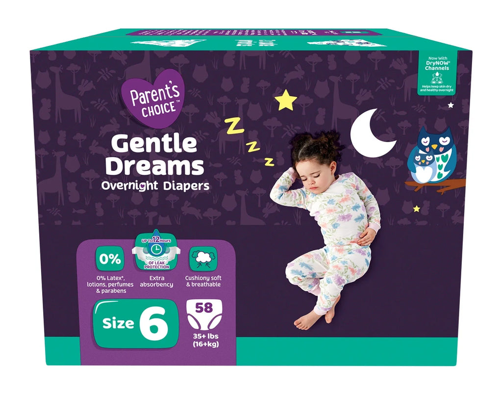 Parent'S Choice Gentle Dreams Overnight Diapers Size 6, 58 Count (Select for More Options)
